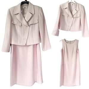 Talbots Womens Large Baby Pastel Pink Dress Suit Wedding Mother of the Bride